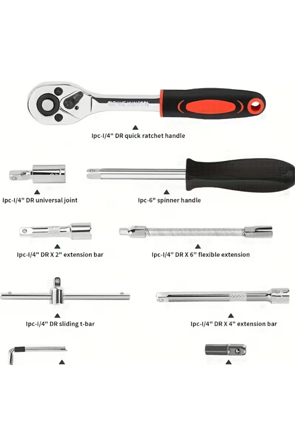 Cırt cırtlı 46 Parça Lokma Anahtar Takımı Tam Set