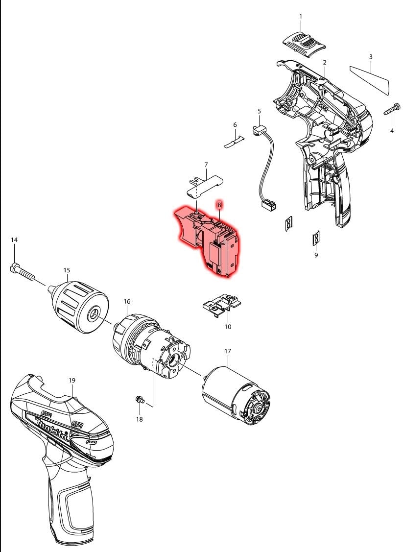 MAKİTA DF330D Şalter Tetik Switch Ürün Kodu 650645-0