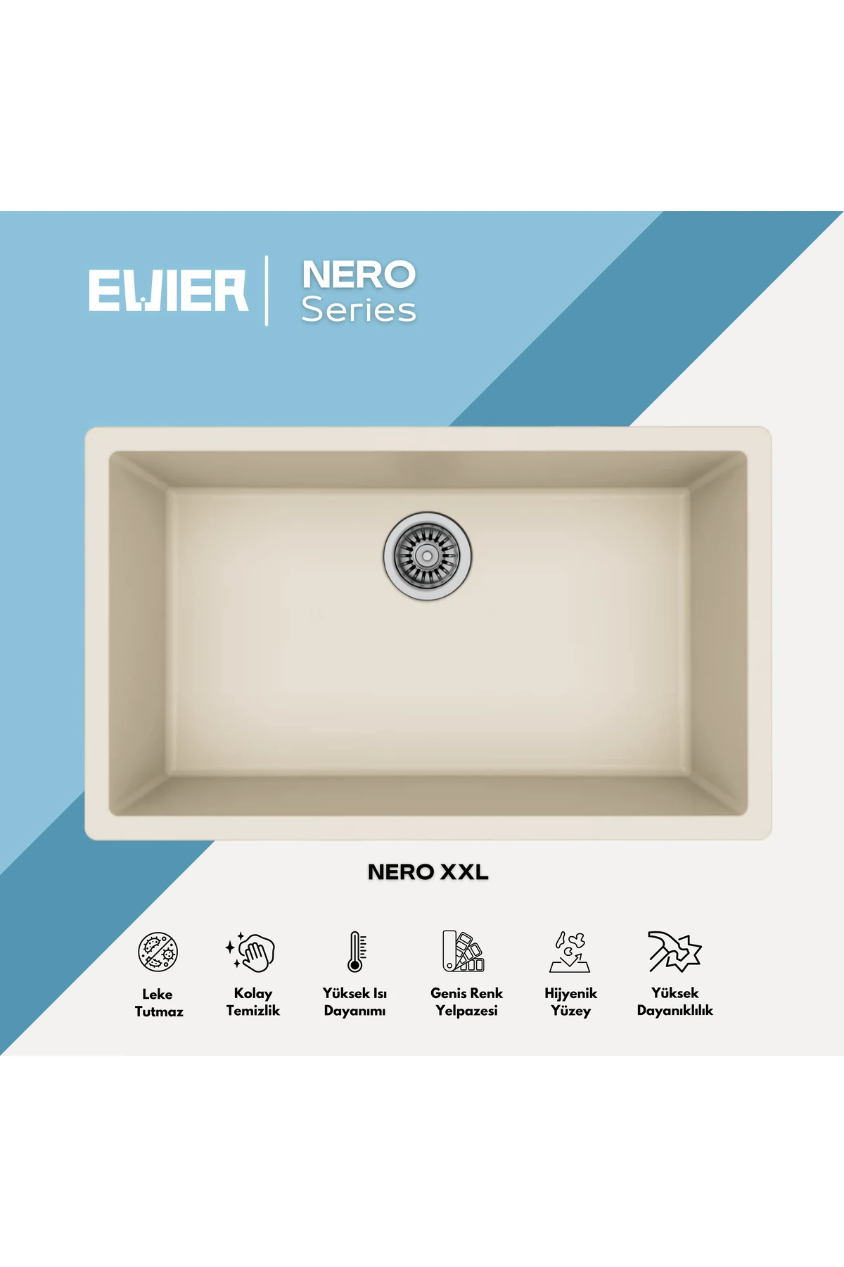 Granit Evye Nero XXL BEIGE - BEJ (KREM) I (76.5x45.5)