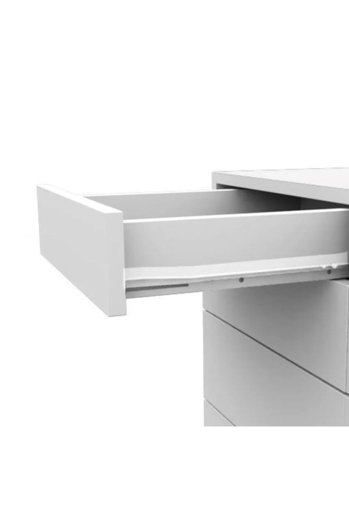 Klasik Kızaklı Çekmece Rayı Beyaz 45 Cm