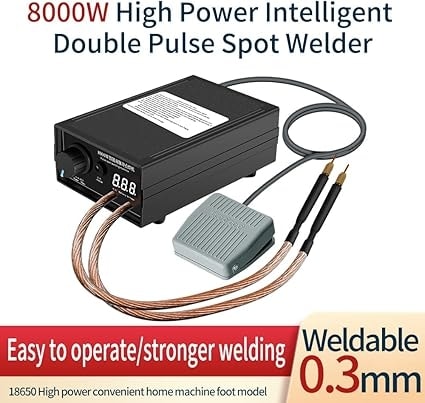 8000W Yüksek Güçlü Çift Darbe Noktaları Kaynak Makinesi 18650 Lityum Pil Pilleri ve 0.1-0.3mm L Levha