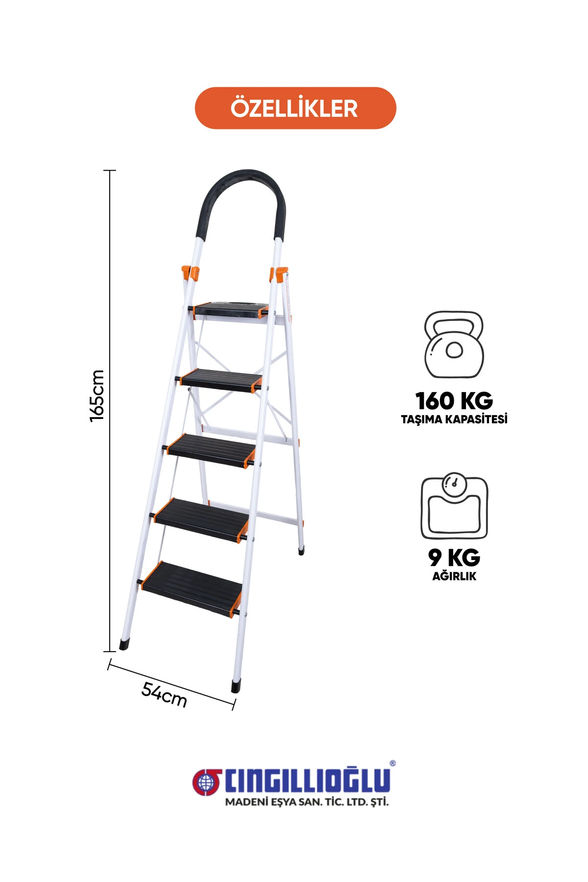 Hauslife 5 Basamaklı Ev Ve İş Merdiveni