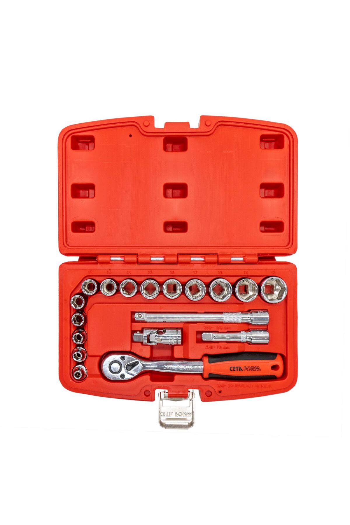 CETA FORM Ceta 18 Parça 3/8” 6 Köşe Lokma Takımı - C10-18ph4