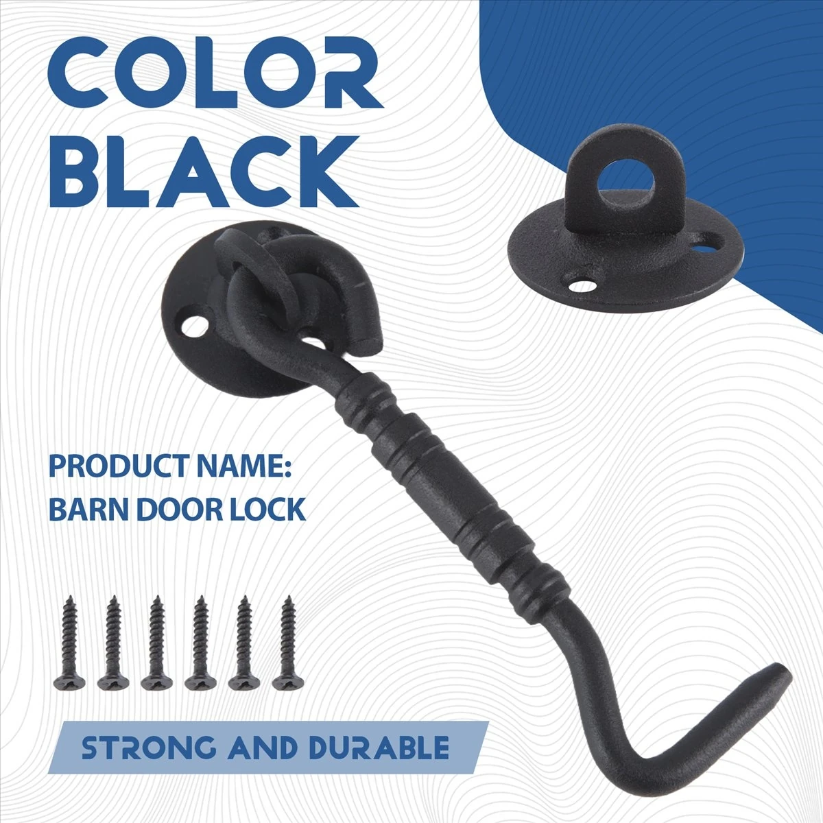 Barn Kapı Kilidi, 4 Inç Paslanmaz Çelik Kapı Kancası ve Montaj Vidaları ile Göz Mandalı, Sürgülü Kapı Için Kapı Kilidi Mandal (Yurt Dışından)