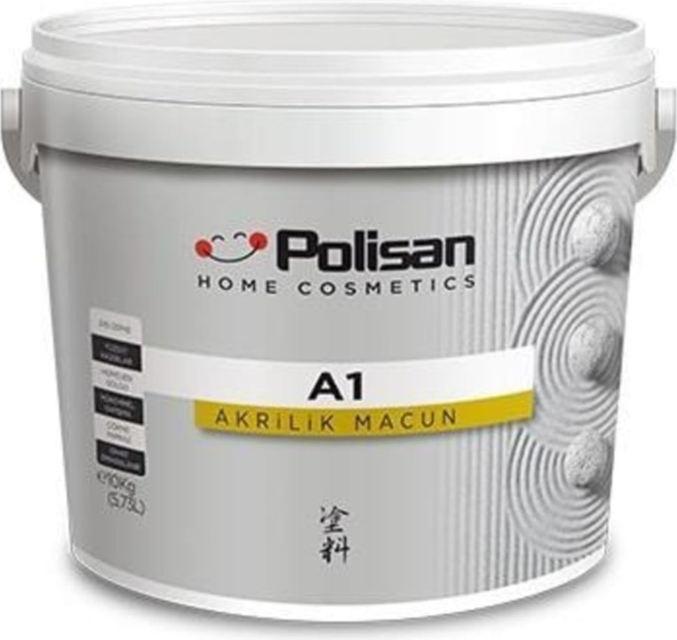 POLİSAN Akrilik Macun A1 Dış Cephe Homejen Dolgu Yüzeyi Hazırlar Çökme Yapmaz 3 kg