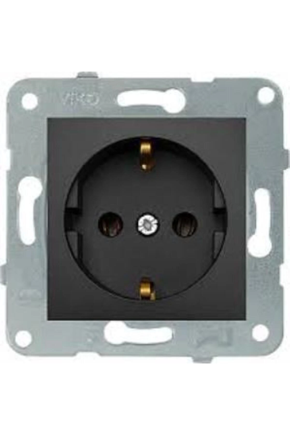 Linnera Life Gece Siyahı Topraklı Priz Çerçeve Dahil