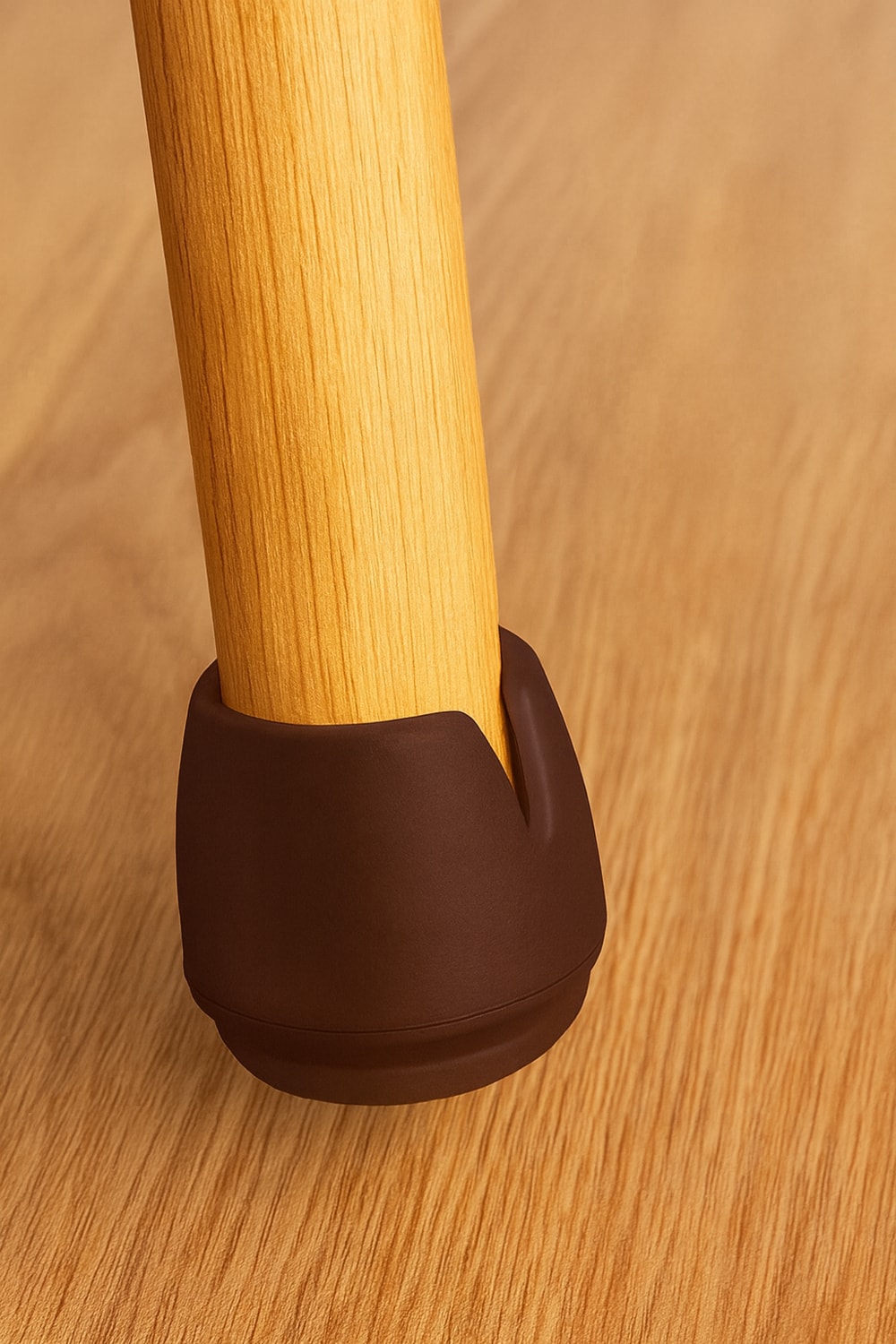 4 Adet Kahverengi Silikon Masa Sandalye Pabuç 1,7 cm – 2,1 cm Arası Uyumlu Kaydırmaz Zemin Koruyucu