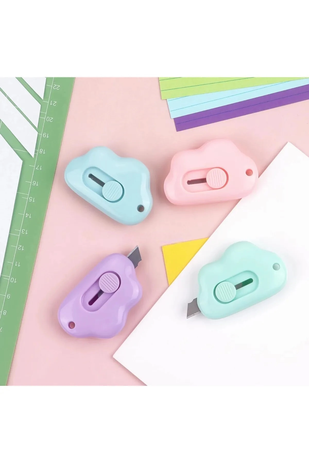 Mini Taşınabilir Çok Amaçlı Maket Kargo Açma Bıçağı Falçata 3'lü Set SHN-1191