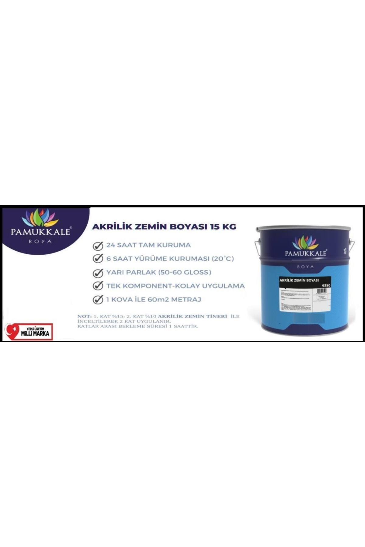 Akrilik Zemin Boyası 15 Kg Ral 1023 Krom Sarı