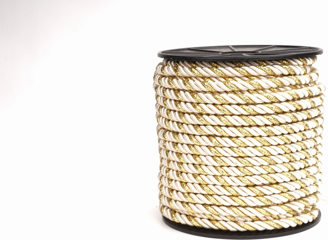 Polyester Kordon İp 10mm 50metre- Kreme Altın Sim