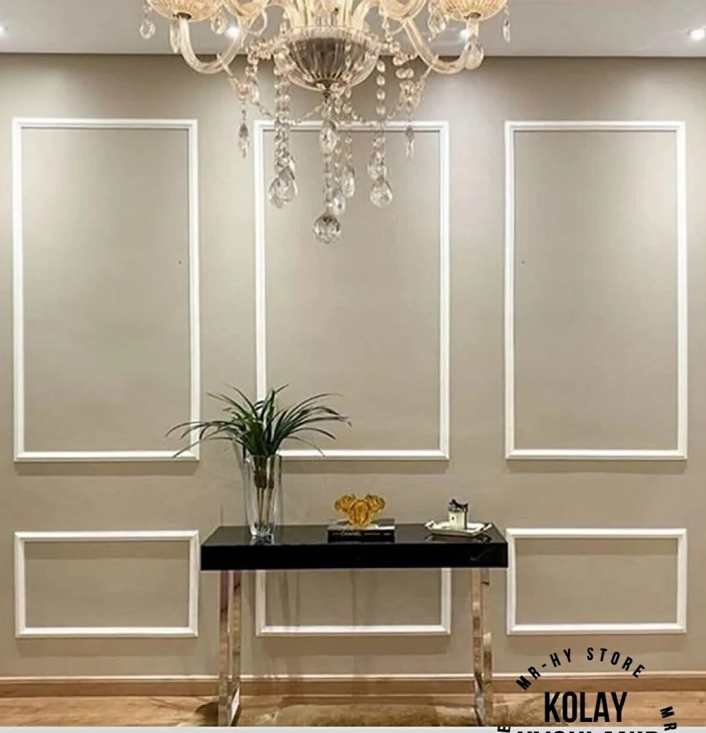 6 Lı Set Dekoratif Boyanabilir 2,5 cm Strafor Duvar Çıtası 30 CMX50 -50X100 cm Hazır Kesimli Çerçeve