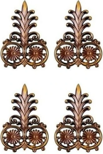 Dekoratif Mızrak Motifi Kahve Eskitme 4'lu Paket