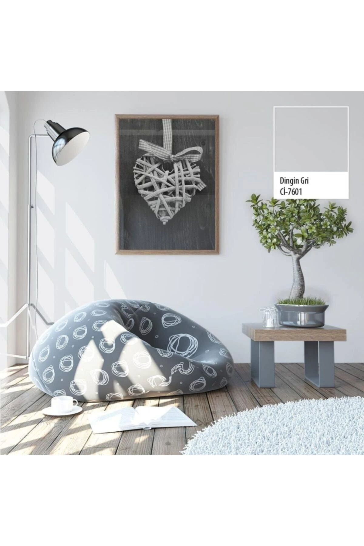 Tam Silinebilir Antibakteriyel Kir Tutmayan Küf Ve Mantar Önleyici Duvar Boyası - Dingin Gri