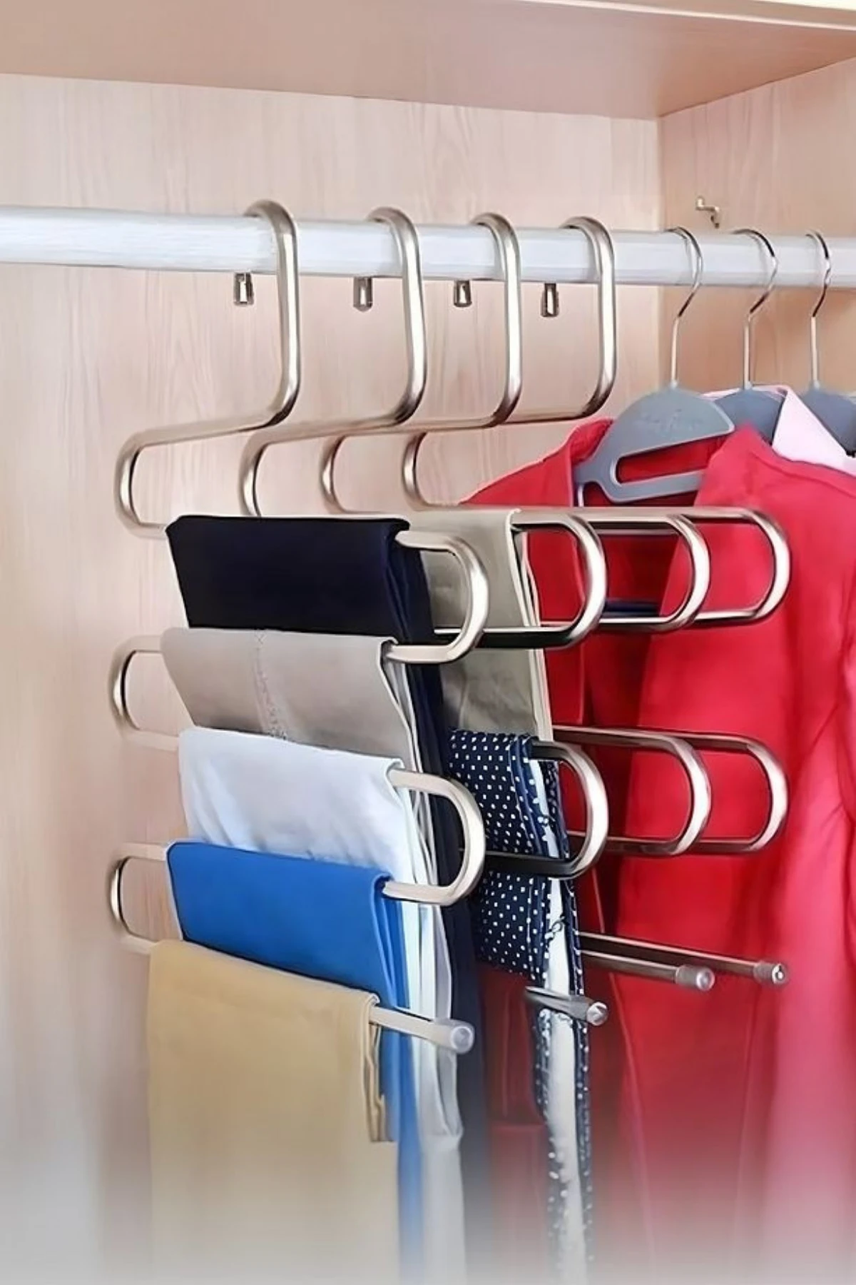 Dolap Içi 5 Katlı Pantolon Eşarp Şal Askısı Akıllı Askı Ith-0097