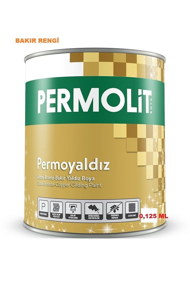 PERMOLİT BAKIR RENK YALDIZ BOYA 0,125 ML (SOBA,EGZOZ,BACA)