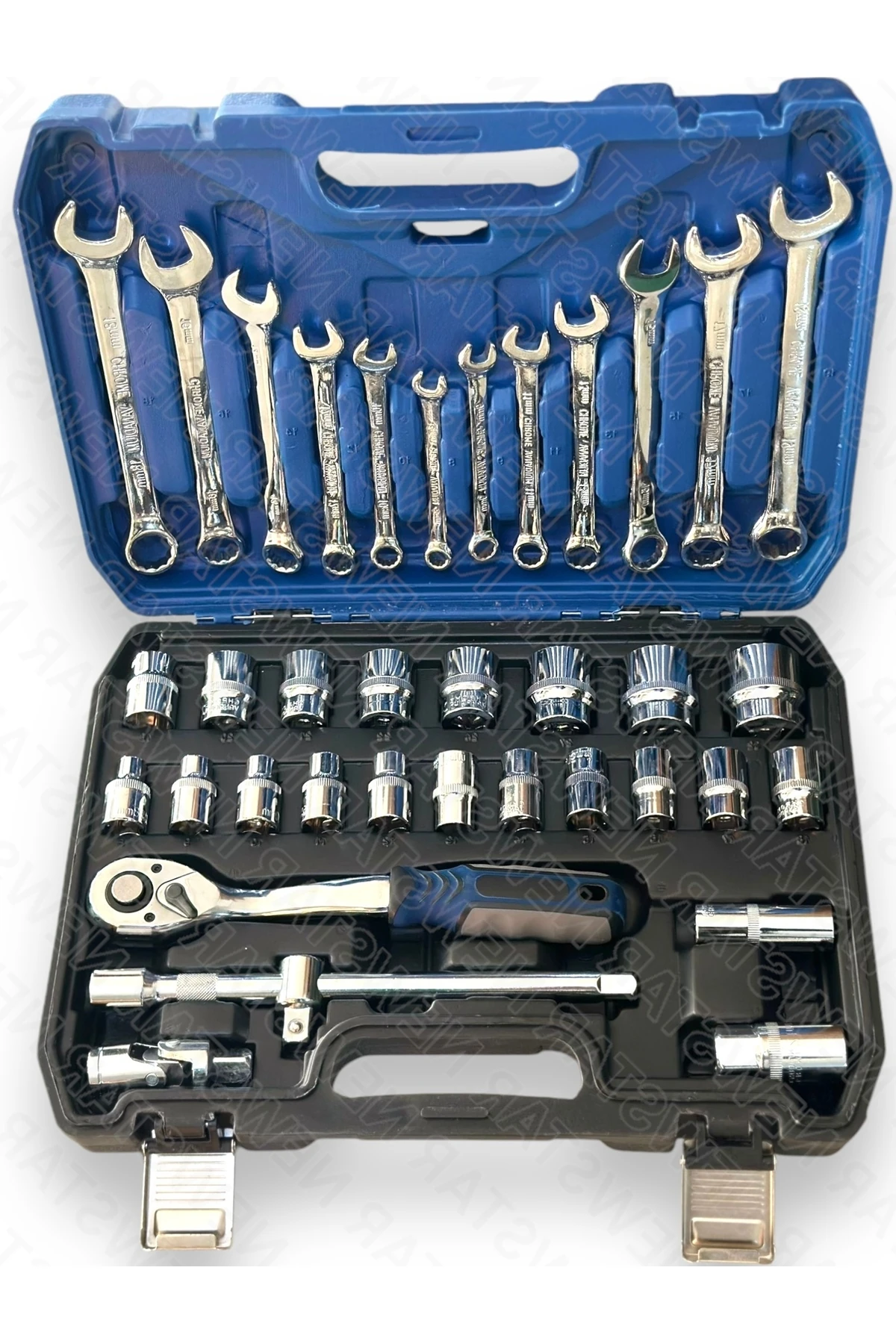 Tam Profesiyonel Germany 72 Diş Eğik Cırcır 37 Parça Lokma Takımı Oto Tamirci Tam Set 1/2