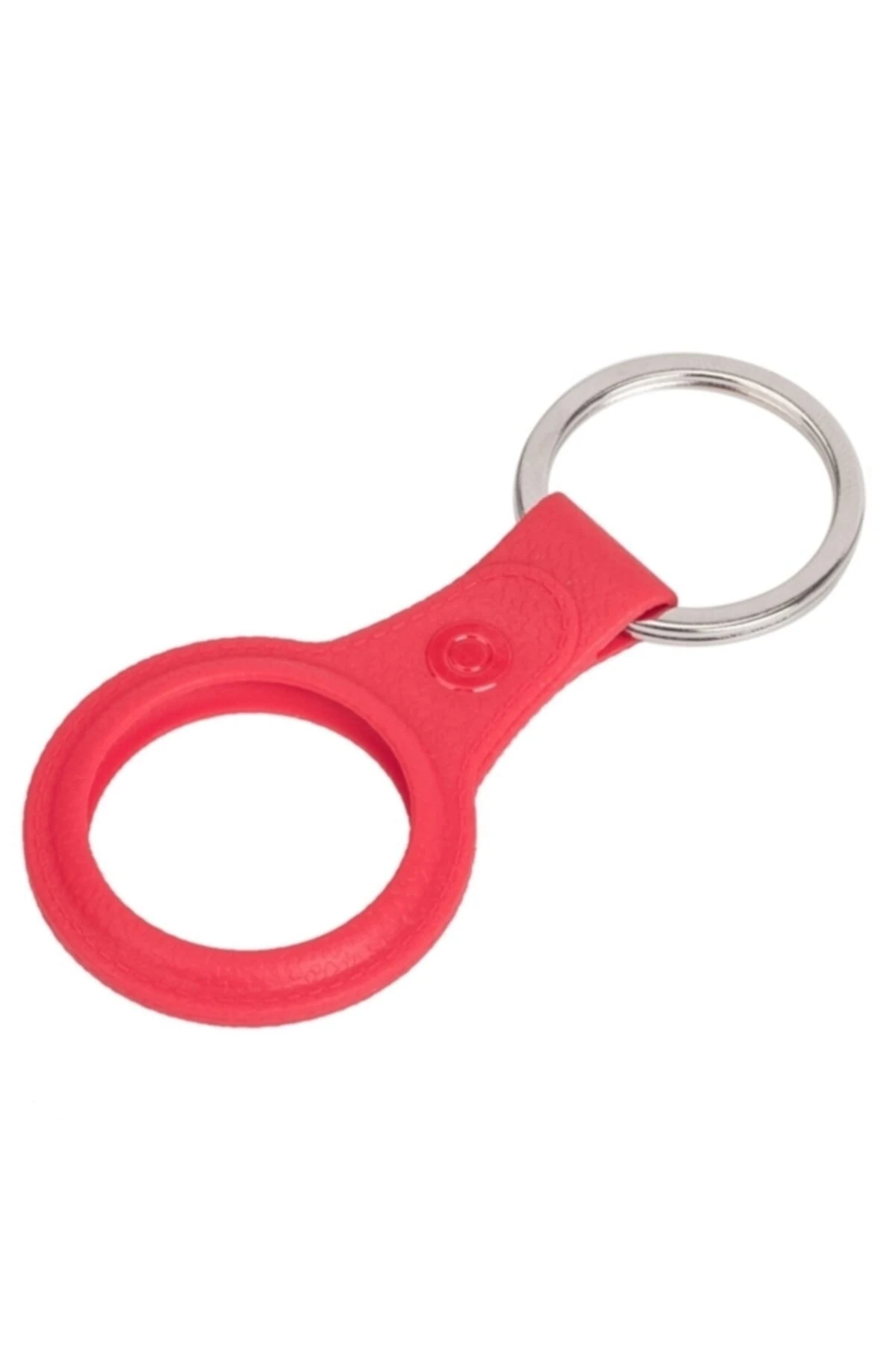Ally Airtag Için Asma Halkalı Deri Desenli Anahtarlık Kılıf Kırmızı