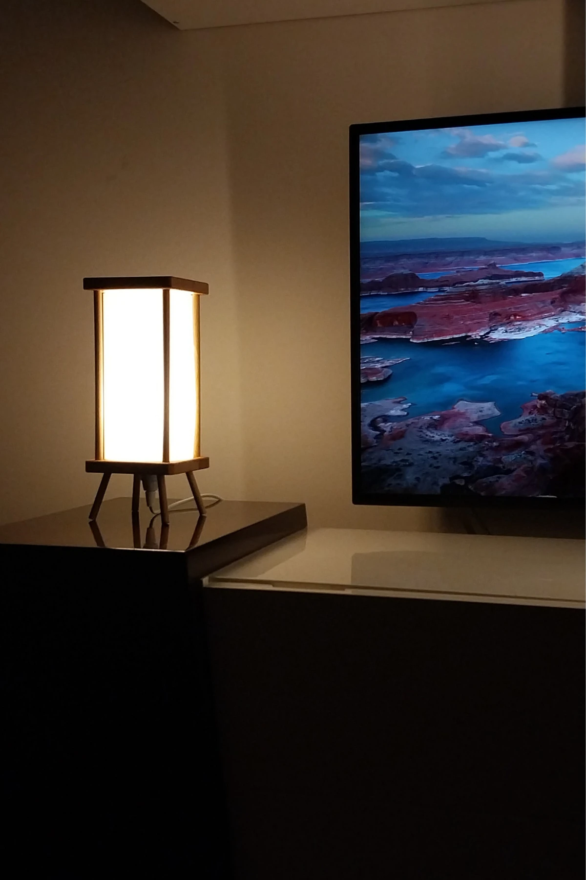 Aç-kapa Anahtarlı Lambader, Abajur, Hediyelik Gece Lambası, Abajur, Ahşap Lambader