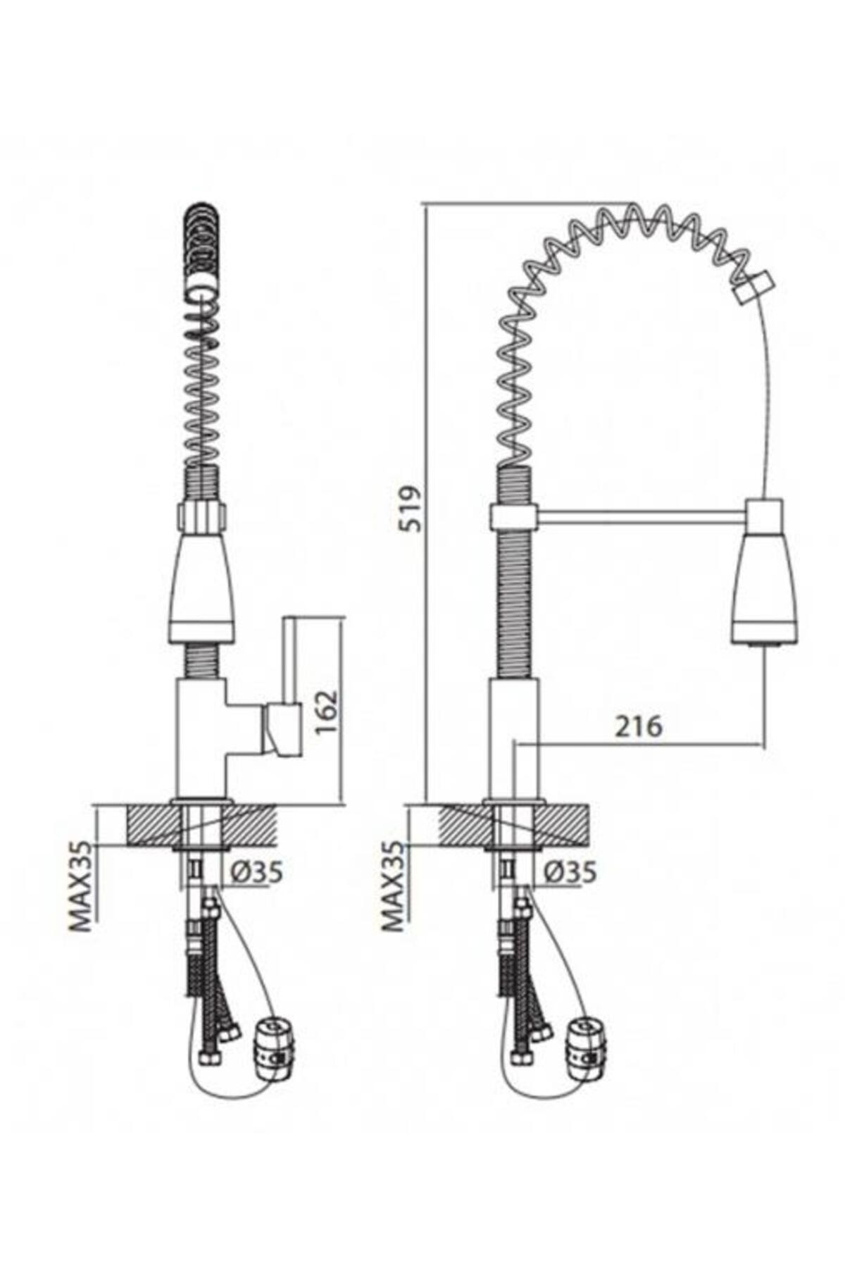 Mf9910L SİPİRALLİ Evye Mutfak Bataryası **SÜPER KALİTE**