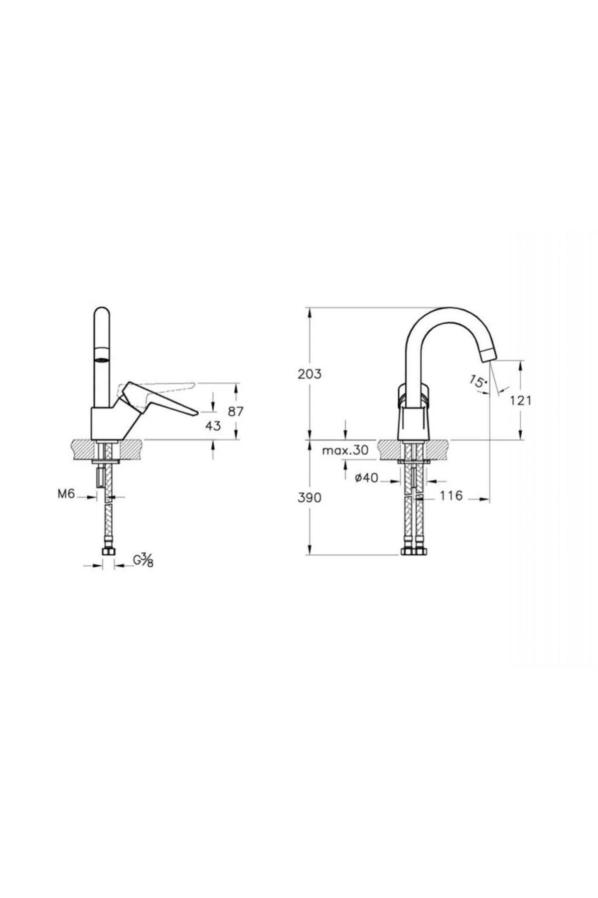 Solid S Kuğu Lavabo Bataryası + 2'li Ara Musluk Set