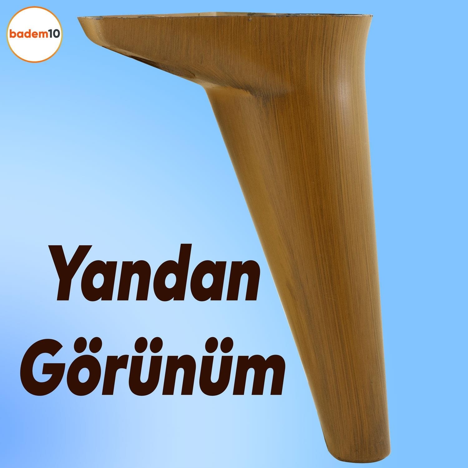 Mobilya Kanepe Sehpa Tv Ünitesi Koltuk Ayağı 18 cm Kahverengi Ahşap Desenli Baza Ayak 4 Adet