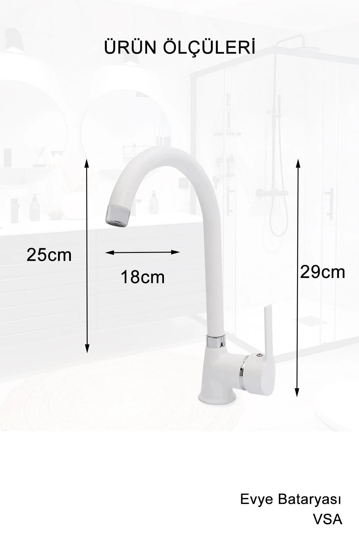 Beyaz Robot Yağmurlama Duş Seti Banyo Mutfak Lavabo Bataryası Pirinç Musluk Seti