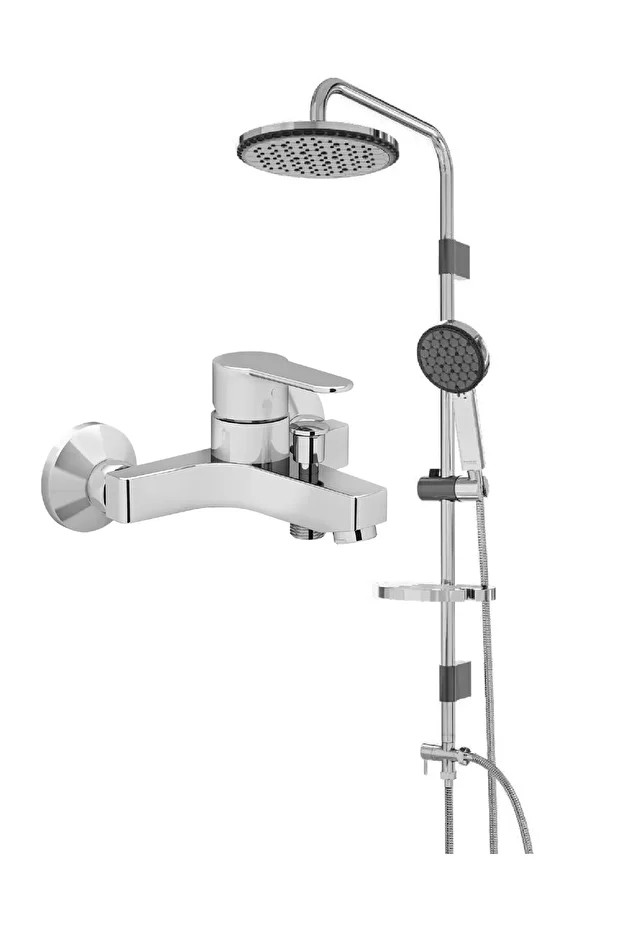 Win S A42676 Banyo Bataryası Paslanmaz Yağmur Tepe Duş Seti 2'li Set