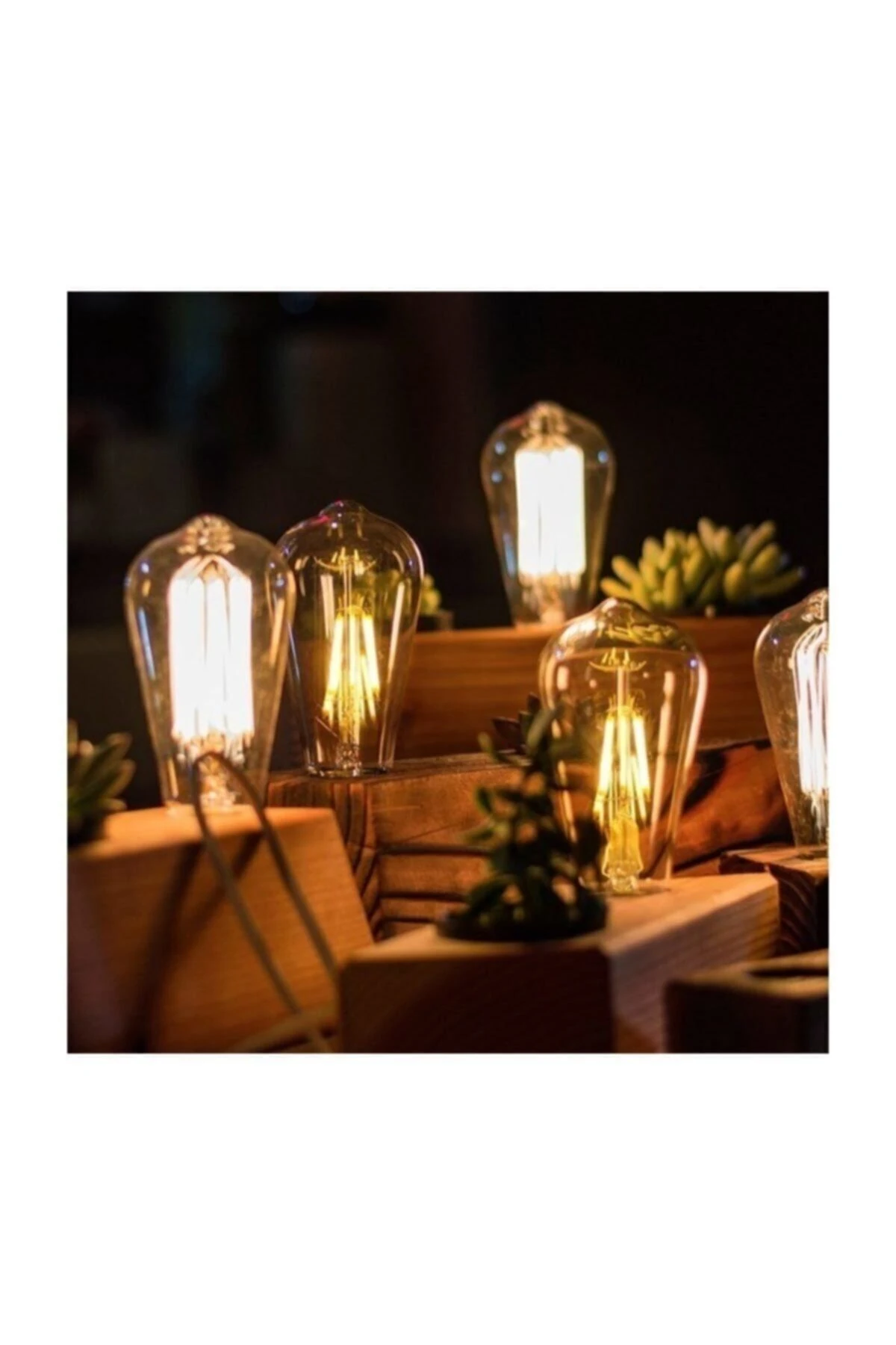 St64 Flamanlı Rustik Led Ampul 5'li Dekoratif Vintage Aydınlatma