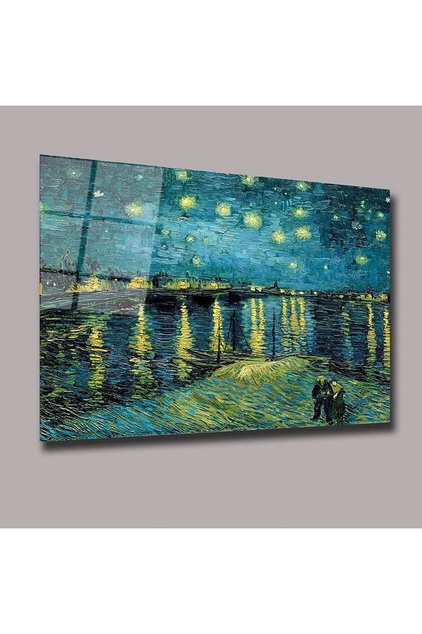 Yıldızlı Geceler -Vincent van Gogh Başyapıtlar Cam Tablo #PCT0570