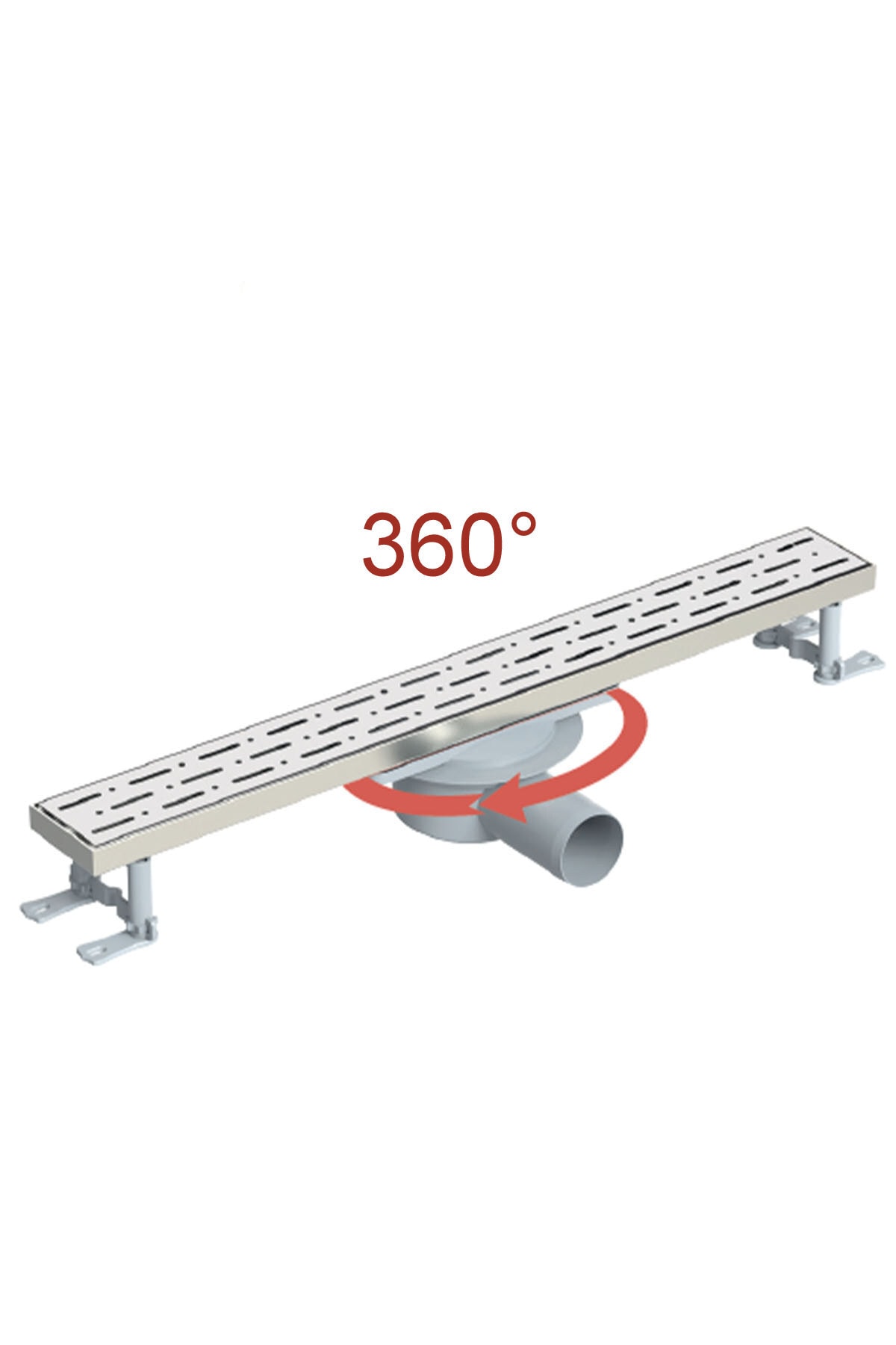 Paslanmaz Çelik Izgara 360° Derece Dönerli Duş Kanalı Yer Süzgeci Duş Izgarası 50 Cm