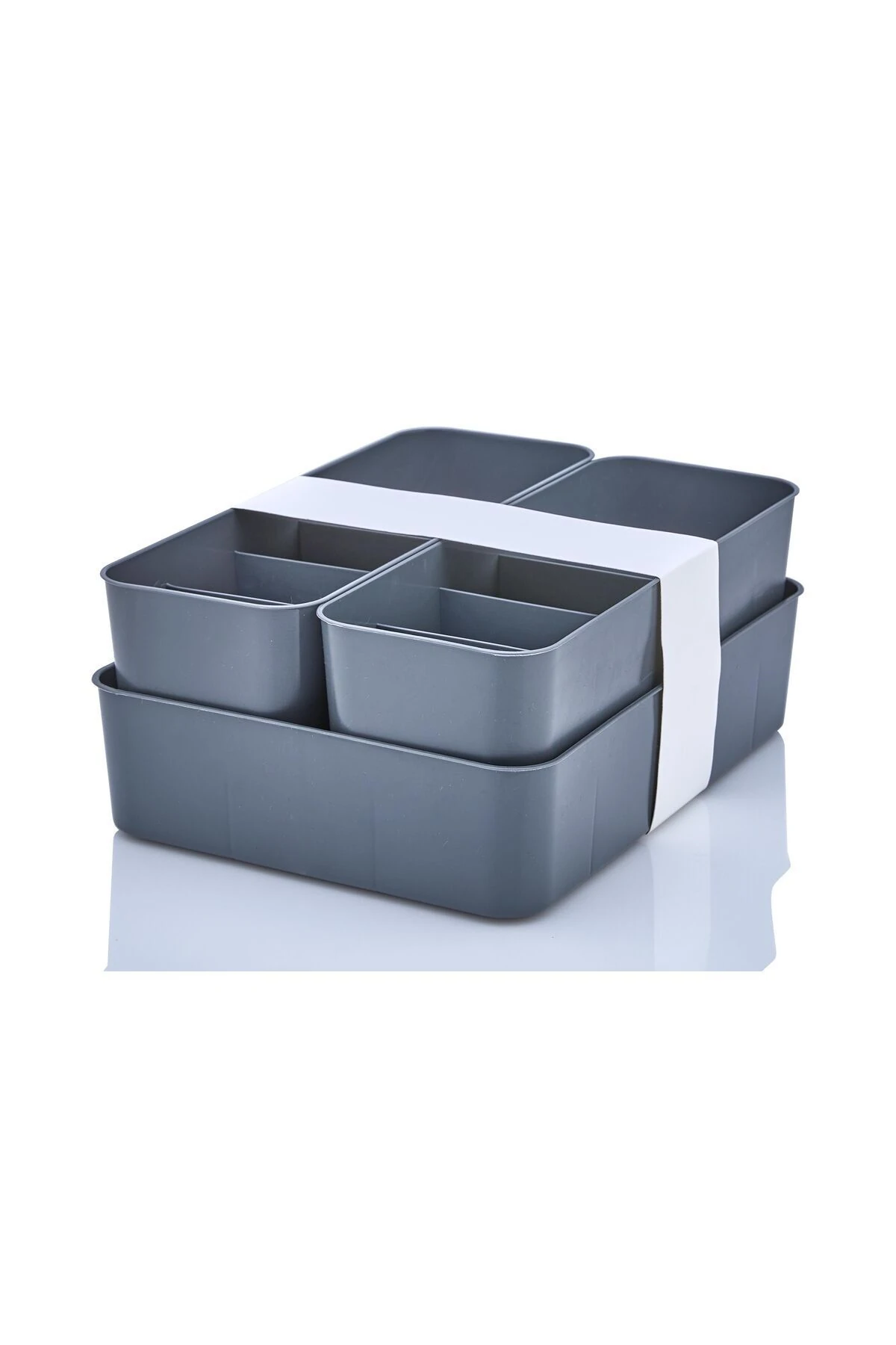 3'lü Set Bölmeli Makyaj Takı Organizer, Banyo Mutfak Düzenleyici 15gözlü 1adet, 5gözlü 2adet ANTRAST