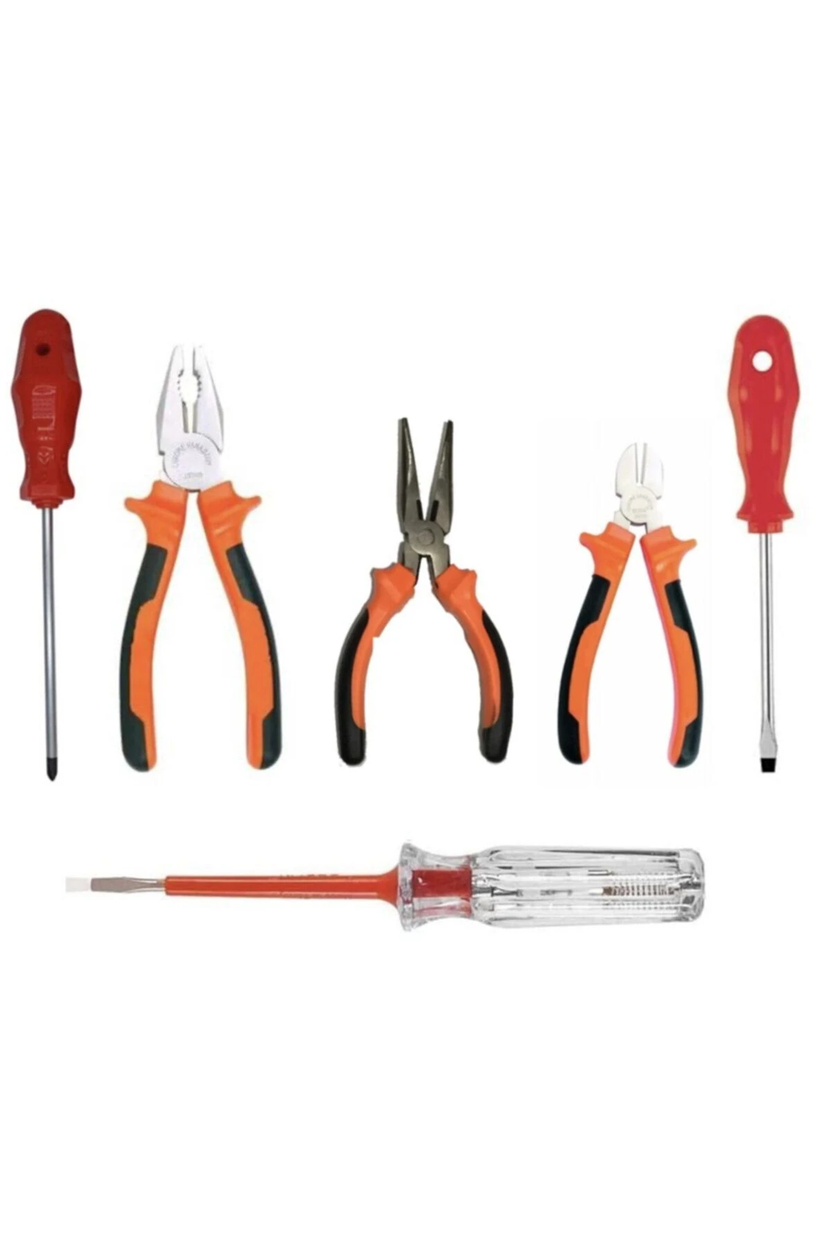 El Aleti Seti Pense Yankeski Kargaburun Düz Yıldız Tornavida + Kontrol Kalemi Hediyeli