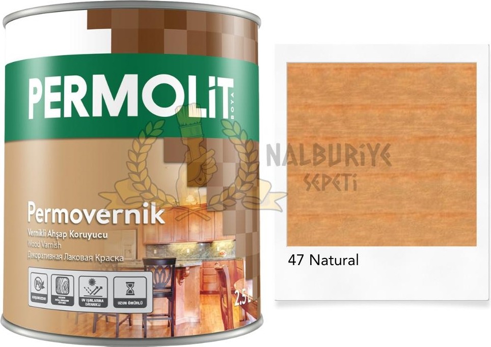 Vernikli Ahşap Koruyucu Boya Natural 0.75 Lt.