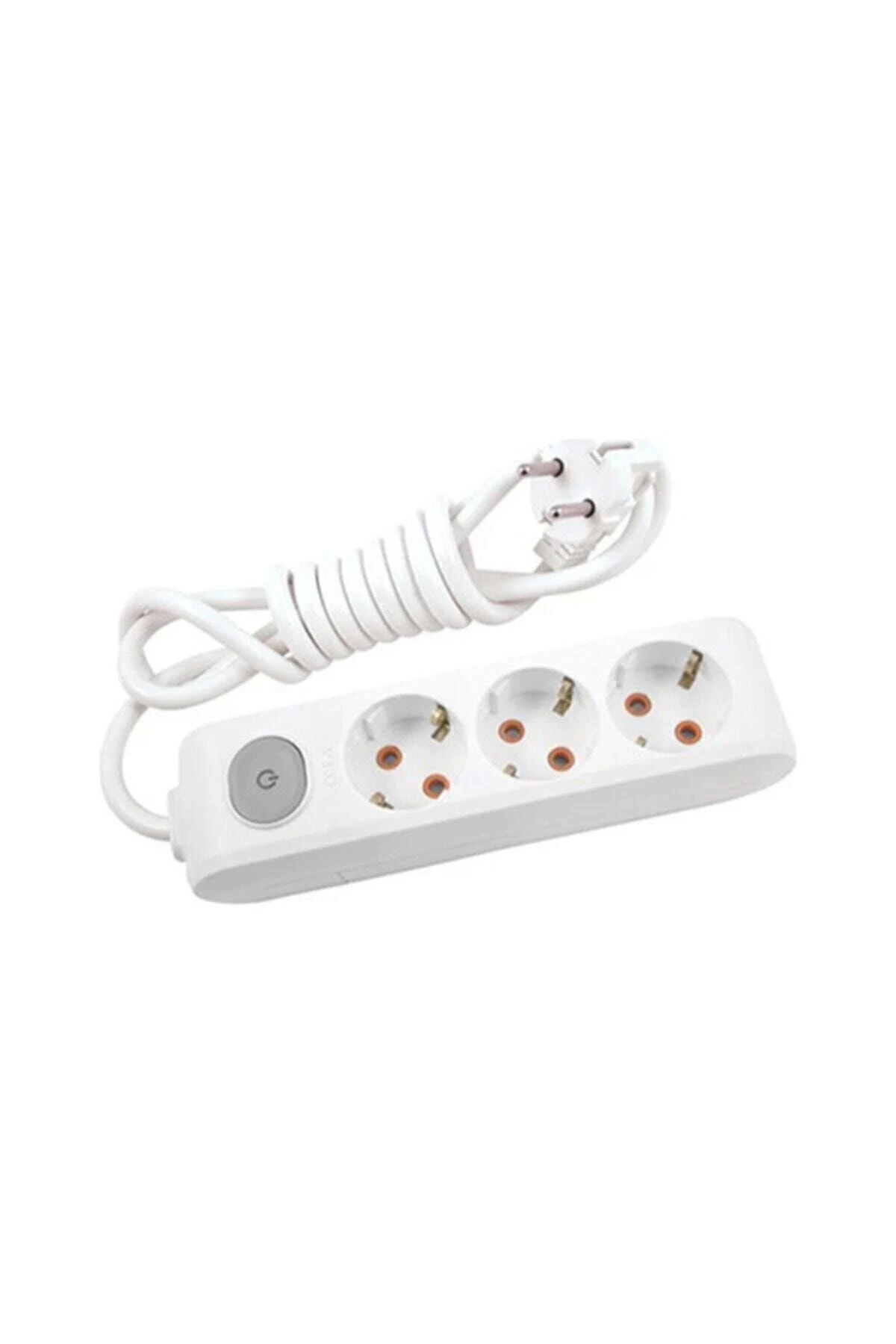 Multi-let Üçlü Priz Anahtarlı Topraklı Kablolu Çocuk Korumalı 2 Metre-beyaz