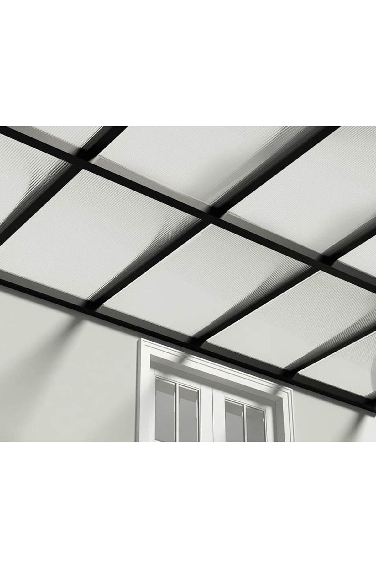 OZKUVVET 120*120cm 4mm Şeffaf Polikarbon Levha Sera Pergole Sundurma Çatı Kaplama