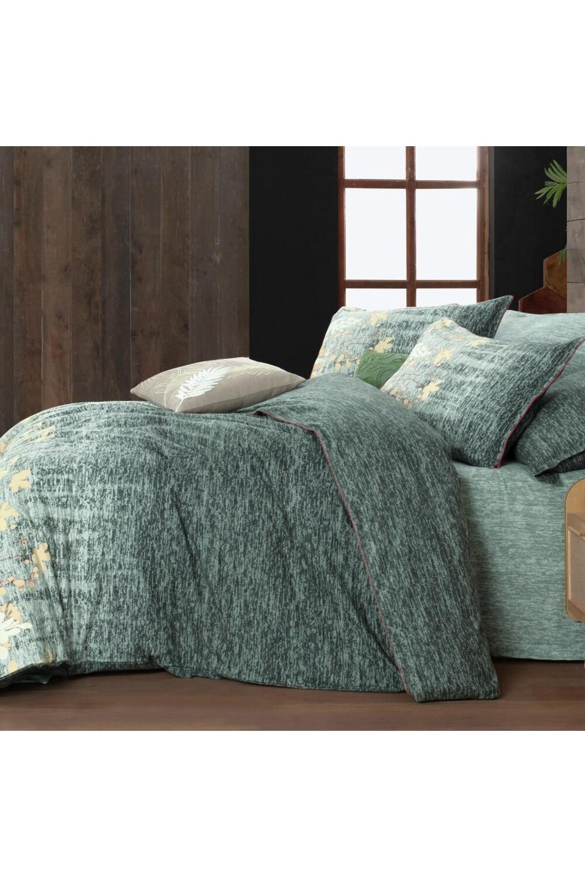 Birdie Flanel Nevresim Takımı Tek Kişilik Yeşil