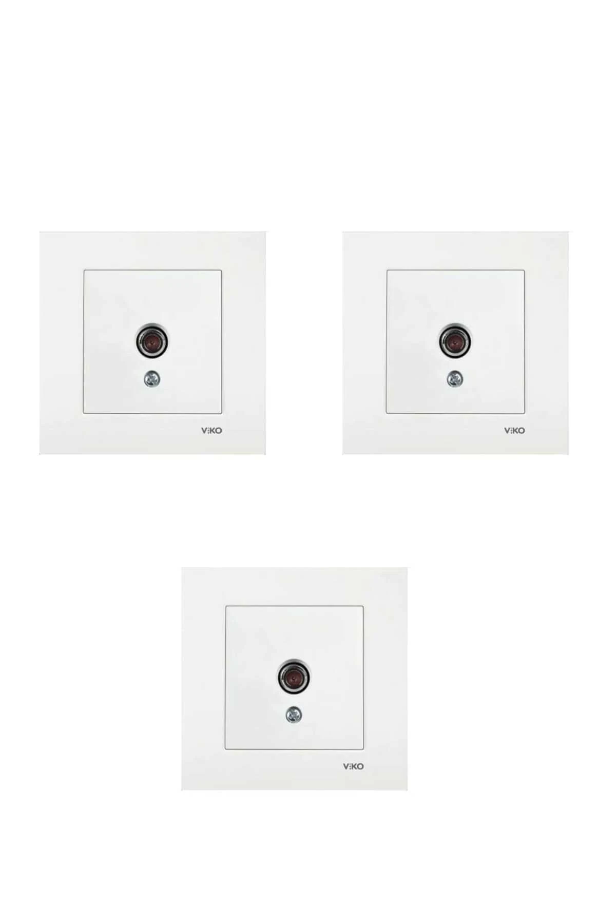 Karre Uydu Prizi F Konnektörlü Çerçeveli - Beyaz 3 ADET