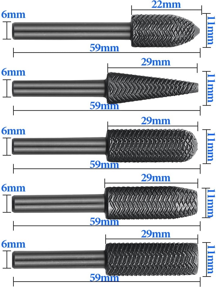 Tungsten Ahşap Oyma Şekillendirme 5 Li Eğe Seti