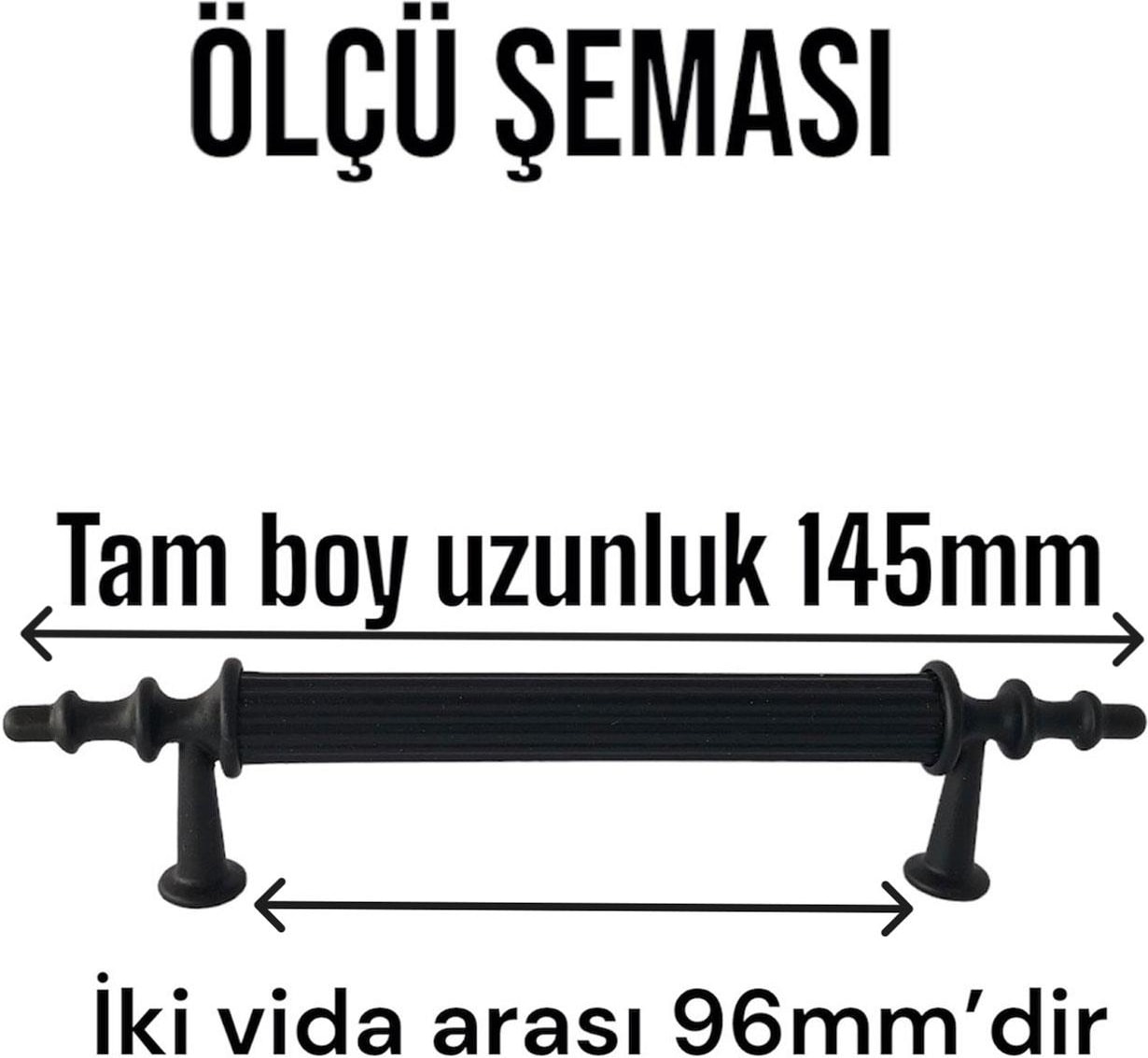 20 Adet Erciyes Kulp Siyah 96 mm Kulp Mobilya Mutfak Dolabı Çekmece Dolap Kapak Kulpu Kulbu Metal Kulpları