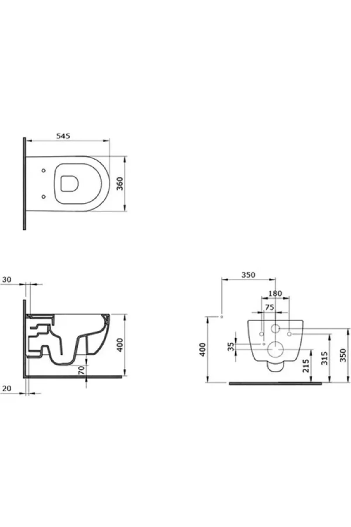 V-tondo Rimless Asma Klozet Kanalsız Kapak Hariç Mat Gri 1416-006-0128