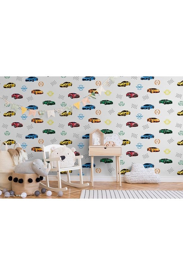 Adakids 8909 Serie Araba Desenli Çocuk Odası Duvar Kağıdı 8909-2