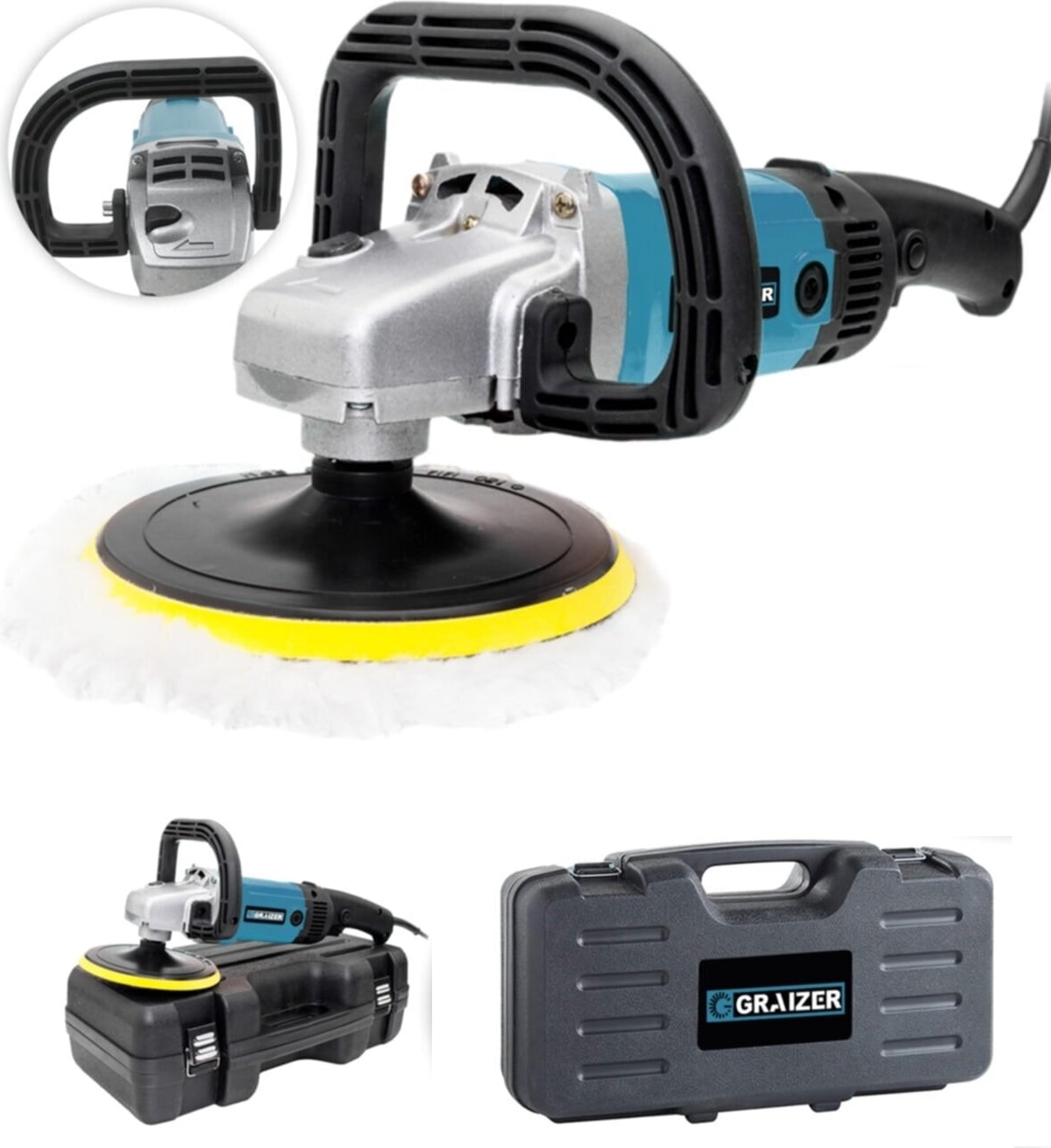Alman 4200 Watt Bakir Sargılı 6 Kademe Devir Ayarlı Polisaj Makinasi Zımpara Pasta Cila Makinesi