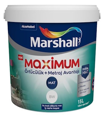 Marshall Maximum Mat Silikonlu Silinebilir İç Cephe Boyası 2,5 lt