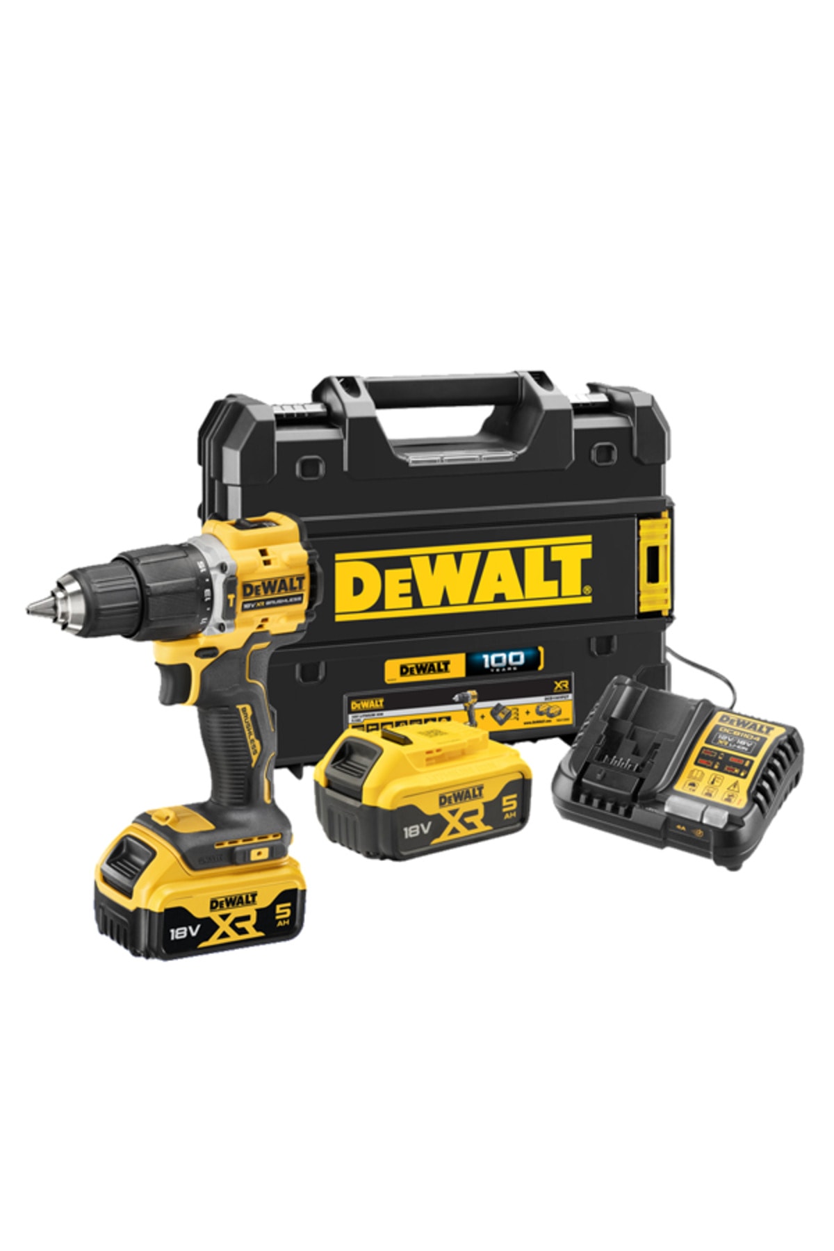 DEWALT Dcd100yp2t 18v 5.0 Ah Li-İon Çift Akülü Kömürsüz Profesyonel Darbeli Matkap