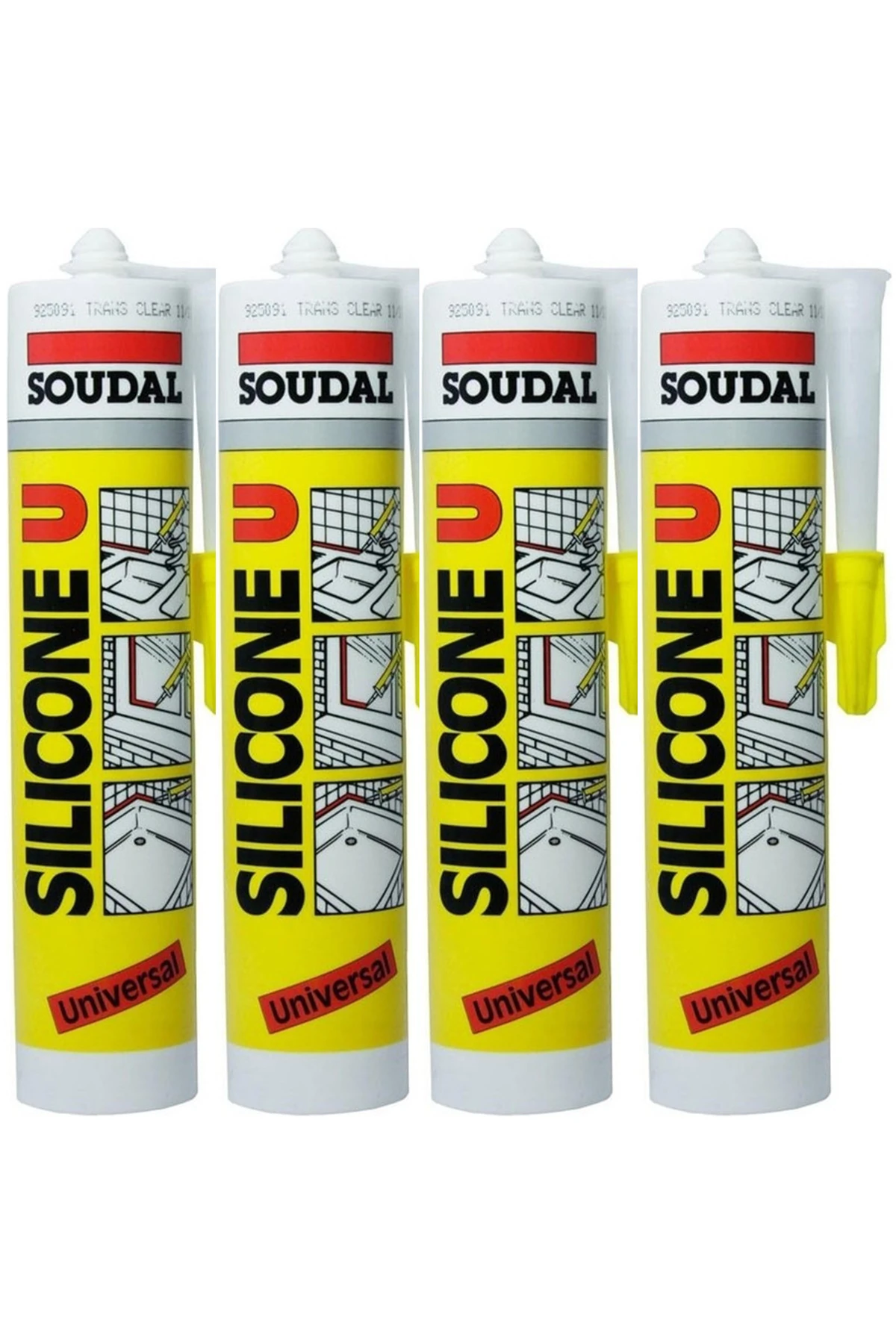 4 ADET SOUDAL ŞEFFAF SİLİKON 280 GR