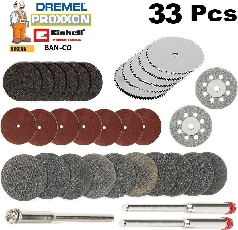BOSCH Gravür Kalıpçı Makinaları Için Taşlama Kesme Zımparalama Disk Seti Elmas Metal Plastik Ahşap 33 Pcs