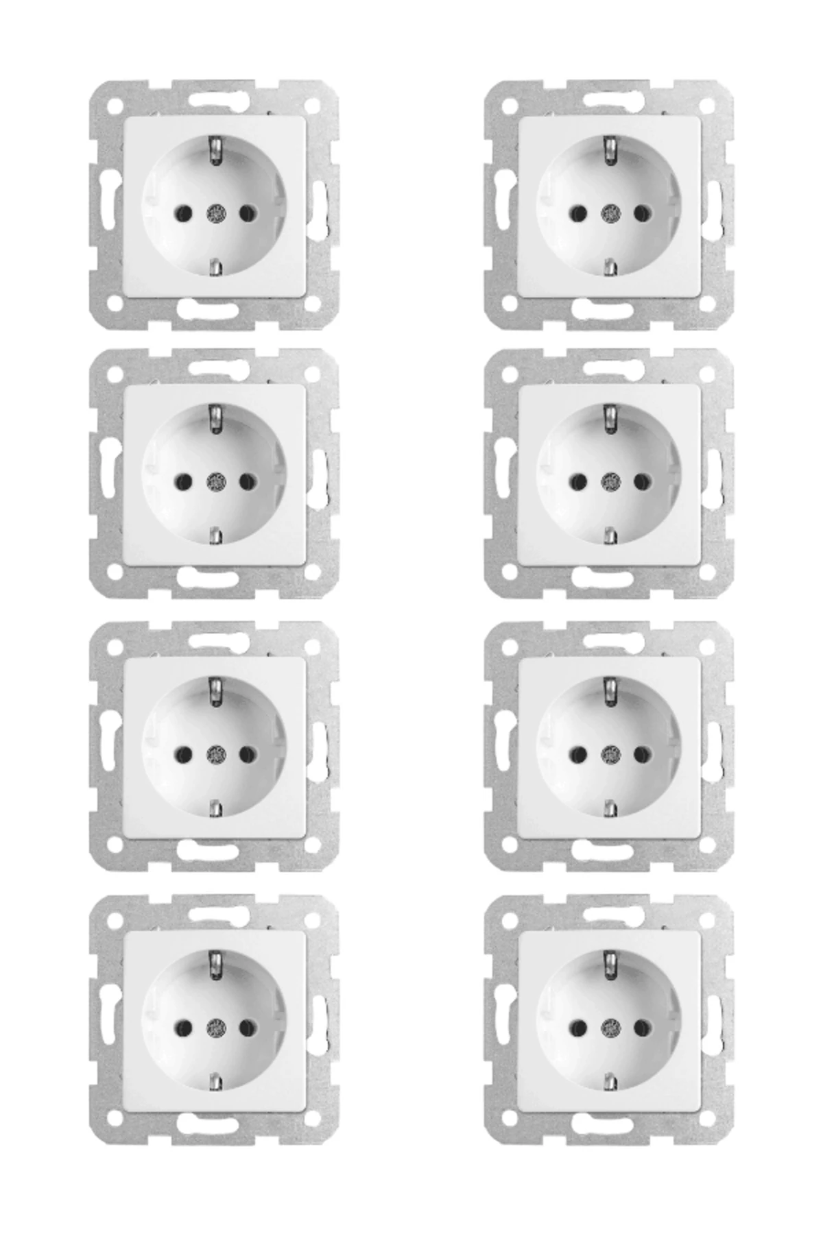 Viko Linnera Topraklı Priz Beyaz (Çerçeve Dahil) 90440008 (8 Adet)