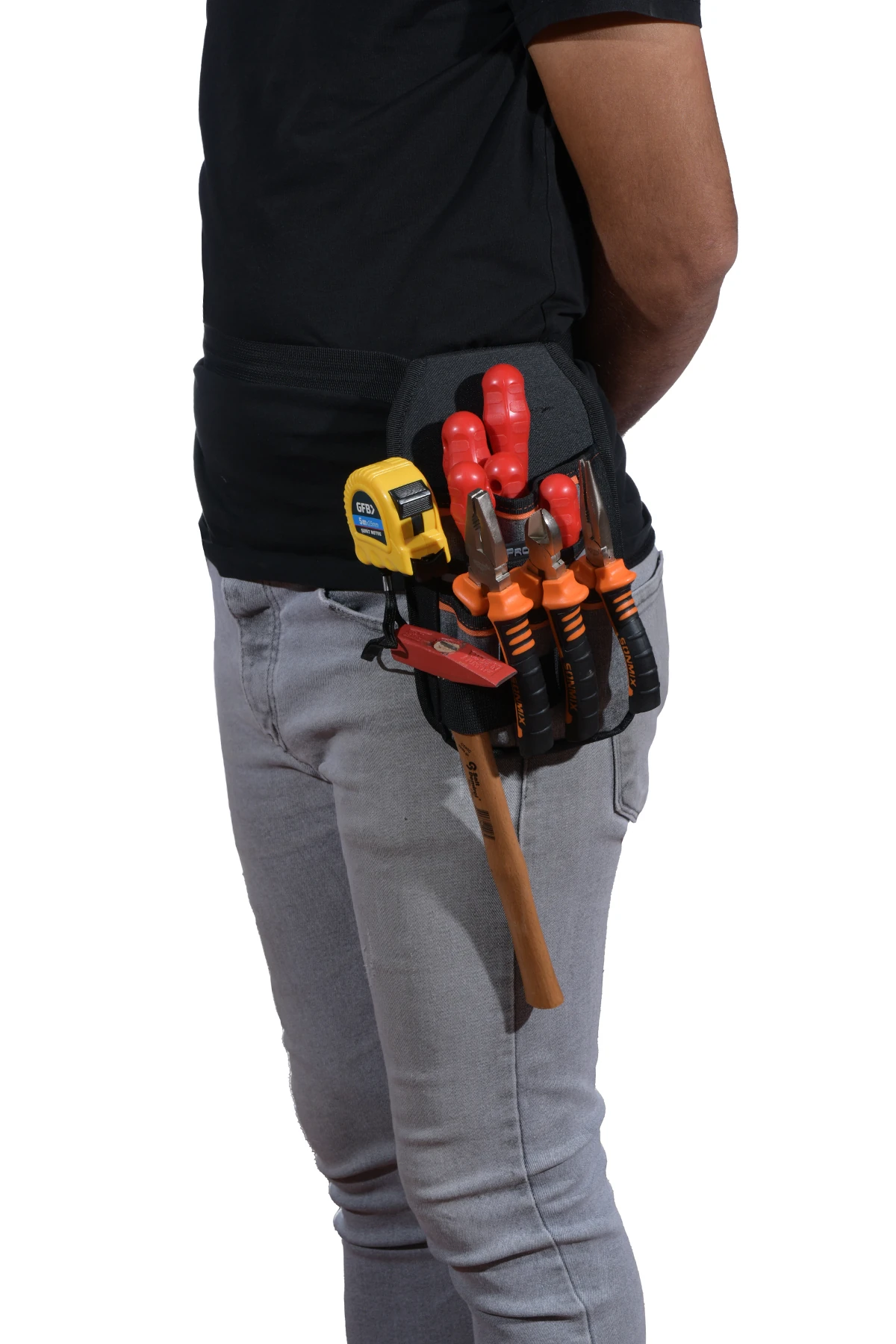 Bel Tipi Elektrikçi Çantası - 6 Bölmeli, Suya Dayanıklı