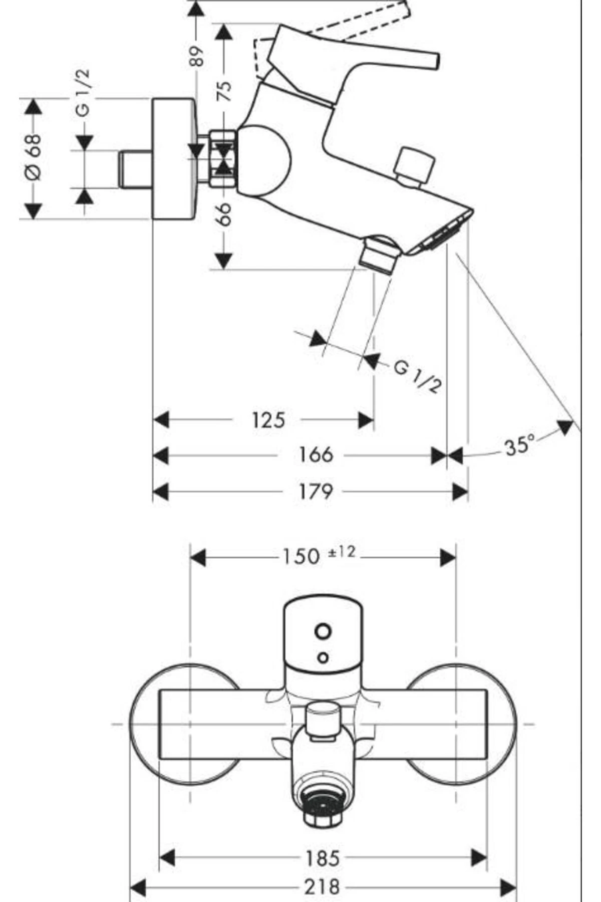Talıs S Tek Kollu Banyo Bataryası Aplıke Krom 72400000