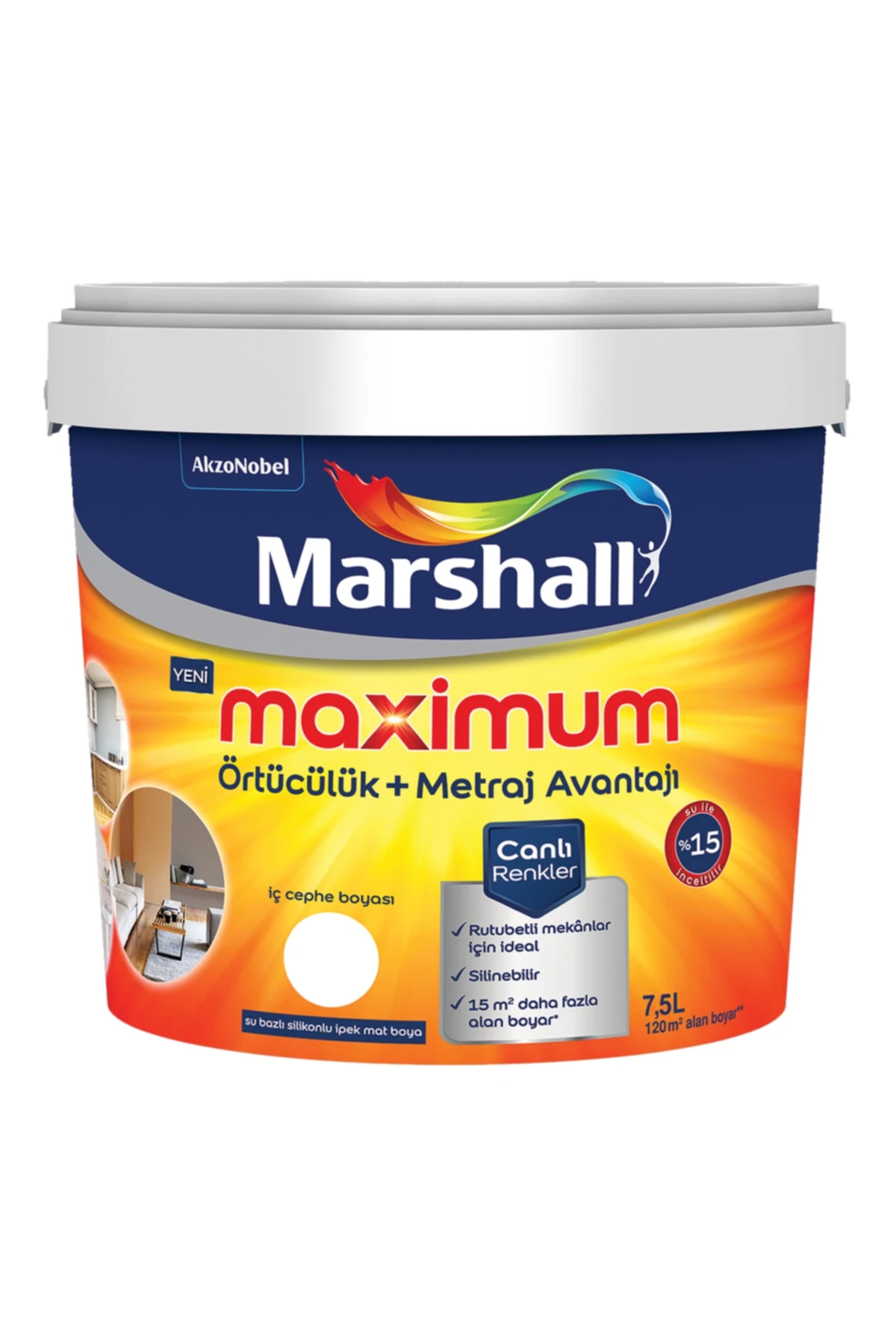 Maximum Silikonlu Ipek Mat Ekru 7,5 Lt. (10 Kg)